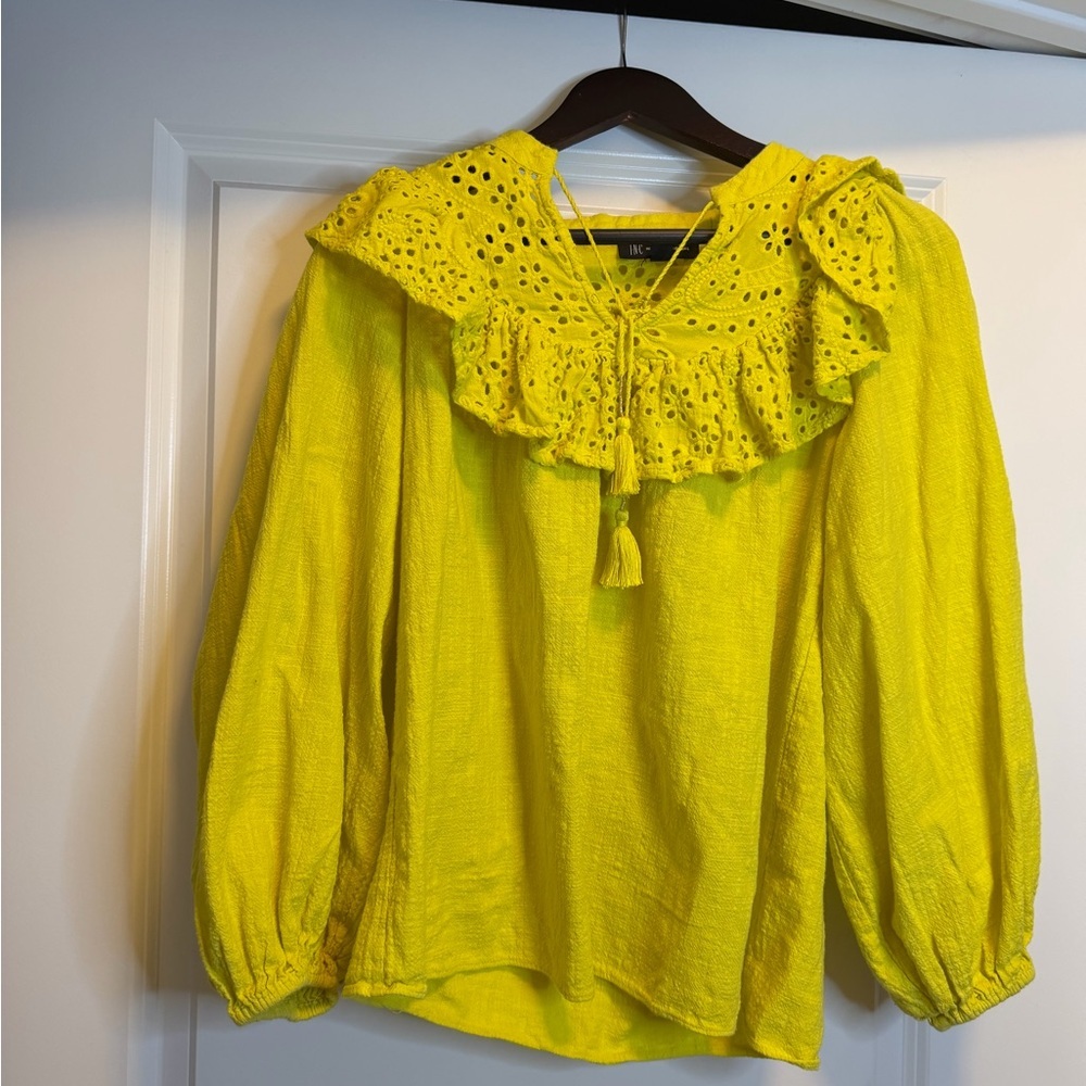 Yellow Ruffle Blouse